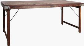 Derliaus medinis valgomojo stalas sulankstomas Shabby Chic Brown 165 x 75 x 76 cm