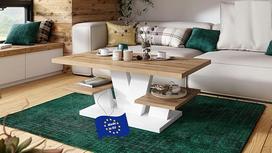 designimpex Viva kavos staliukas ąžuolas Wotan - baltas matinis 110 x 60 cm Kvadratinis sofos staliukas Lentyna Svetainės staliukas Modernūs stalai Svetainės staliukas Šoninis staliukas Sofos staliukas Svetainės staliukas Svetainės staliukas Svetainės sta