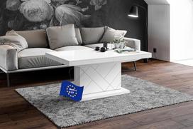 designimpex HM-333 Kavos staliukas blizgus ištraukiamas reguliuojamas aukštis 120 x 170 cm Modernus universalus svetainės stalas Valgomojo stalas Šoninis stalas Sofos stalas Erdvės taupymas Aukštos kokybės svetainės stalas
