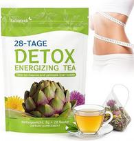 Detox arbata svorio metimui ir pilvo riebalų deginimui - 28 dienų medžiagų apykaitos gydymas su pieno raktažolėmis, artišokais, kiaulpienėmis, žaliąja arbata - natūralus riebalų degintojas, veganiškas ir be alergijos - nuo pilvo pūtimo