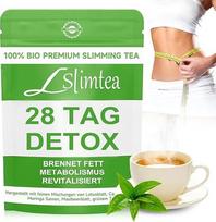 Detox Tee zum Abnehmen & Bauchfett Verbrennen - 28 Tage Stoffwechsel-Kur mit Lotusblatt, Moringa & Grüntee - Natürlicher Fettverbrenner, Vegan & Allergenfrei, Gegen Blähbauch