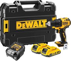 DEWALT DCD708D2T-QW 18 V 2 greičių akumuliatorinis gręžtuvas (bešepetėlis variklis, visiškai metalinė pavarų dėžė, 15 pakopų sukimo momento modulis, 13 mm greitojo užfiksavimo griebtuvas, 2 vnt. 2 Ah ličio jonų akumuliatorių, įkroviklis, LED lemputė)