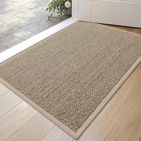 DEXI durų kilimėlis 60 x 90 cm, neslystantis purvo gaudytuvas su guminiu pagrindu, absorbuojantis durų kilimėlis, plonas durų kilimėlis, plaunamas švarus kilimėlis prieškambario durims, smėlio spalvos