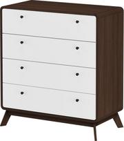DHP Furniture „Cassie“ komoda, riešutmedžio spalvos, balta
