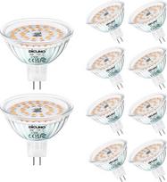 DiCUNO GU5.3 LED šilta balta 6 W, MR16 LED lemputė pakeičia 60-70 W halogeninę, 2700 K, 530 lm, 12 V nuolatinės srovės atšvaito lemputė, 120° spindulio kampas, skirta įleidžiamiesiems šviestuvams, nestabdoma, nemirga, 10 vnt. pakuotė