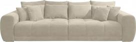 Didelė sofa XXL, plotis 306 cm, gylis 134 cm, aukštis 86 cm, patogi poilsio sofa su aukštos kokybės spyruokliniu paminkštinimu, daug pagalvėlių, gulėjimo plotas 120 cm x 240 cm, madingas smėlio pilkos spalvos velvetinis apmušalas / 15173 | B306/T134/H86 c