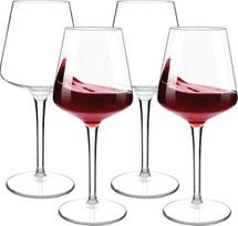 Didelės, nedūžtančios taurės raudonajam ir baltam vynui iš „Tritan“ plastiko, tinkamos plauti indaplovėje, gėrimų rinkinys, dovana, 445 ml (15,6 oz), 4 vnt. rinkinys