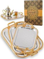 Didelis padėklas – dekoratyvinis padėklas su rankena, pusryčių padėklas į lovą – elegantiškas metalinis rinkinys, 3 dydžių (39 x 27 cm, 46,3 x 32,5 cm, 52 x 37 cm)