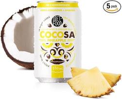 DIET-FOOD „Cocosa“ kokosų vanduo be burbuliukų su ananasų sultimis NFC – 330 ml – natūralus izotoninis gėrimas be koncentratų – veganiškas, gaivinantis ir be pridėto cukraus (5 vnt. pakuotė)