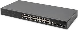 DIGITUS 29 prievadų "Gigabit Ethernet" tinklo komutatorius - valdomas - 24 RJ45 prievadai + 4 SFP prievadai + 1 konsolės prievadas - 10/100/1000Mbps - 19 colių formato - L2+ funkcijos - juodas