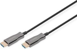 DIGITUS HDMI AOC hibridinis šviesolaidinis kabelis - HDMI 2.0b - 20 m - Ultra HD 4k/60Hz - Ethernet kanalas - HDR ARC HDCP 2.2 - suderinamas su televizoriumi, projektoriumi ir monitoriumi - paauksuoti kontaktai - juodas