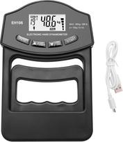 Dinamometras, rankos stiprumo matuoklis, 396 lbs/180 kg, skaitmeninis rankinis dinamometras, rankos stiprumo matavimo prietaisas, USB-LCD ekranas, rankinis dinamometras („Black Grip Meter“)