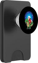 Dinozauras T-Rex Kalėdos Kalėdų Senelis jojimas Mielas Kalėdų būrys „PopSockets“ „PopWallet“ su „MagSafe“