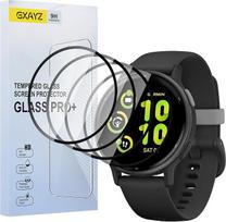 Displayschutzfolie aus gehärtetem Glas für Garmin vívoactive 5 GPS, 42 mm, kompatibel mit Fingerabdruck-ID, kratzfest, einfache Installation, Härtegrad 9H, 4 Stück