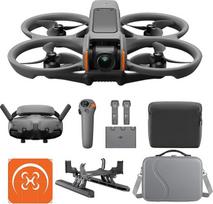 DJI Avata 2 Fly More Combo (trys baterijos) rinkinys, FPV dronas su 4K kamera, su propelerių apsauga, apsiverčia/apsiverčia vienu mygtuko paspaudimu, POV turinio kameros dronas, įskaitant akinius 3 ir RC Motion 3