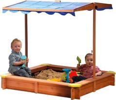 dobar 94350FSC Smėlio dėžė Pagaminta iš FSC medienos su reguliuojamo aukščio pakreipiamu stogu ir UV 801 apsauga 117 x 117 x 117 cm Į komplektą įeina žemės brezentas