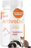 DOLFOS PETS „ArthroDol“ sąnarių tabletės šunims, 90 vnt., maisto papildas šunų sąnariams ir osteoartritui gydyti, sąnarių ir kaulų apsauga šunims su žalialūpės midijos ekstraktu, gliukozaminu, MSM ir kolagenu