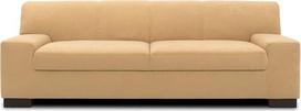 DOMO. kolekcija. Sofa „Norma“, trisėdė sofa, trisėdė minkštųjų baldų komplektas su medinėmis kojelėmis, 212 x 85 x 74 cm (plotis x gylis x aukštis), aukštos kokybės audinys, smėlio spalvos
