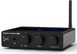 DoukAudio A5PRO "Bluetooth" stiprintuvas: HiFi stereofoninis stiprintuvas su TPA3255, 300 W × 2 galios, D klasės PFFB, ausinių išvestis, skirtas namų kinui, staliniam kompiuteriui, garsiakalbiui ant lentynos (48 V versija)