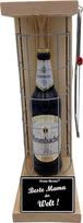 Dovana mamai Kalėdoms Ačiū Krombacher dovanų rinkinys Iron Reserve Grid Cage Beer Gift Text Black/W Beste Mama der Welt Beer (1 x 0,5 l)