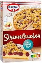 Dr. Oetker Sprinkles Cake, 512 g, kepimo mišinys trupininiam pyragui su vyšniomis ir pudingo kremu, sėkmingas paruošimas, vegetariškas