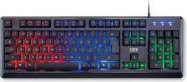DR1TECH Puma ergonominė žaidimų klaviatūra su LED apšvietimu, skirta PC/PS4 - 104 klavišai su 6 mygtukais - USB klaviatūra su kabeliu (QWERTY tarptautinis išdėstymas)