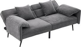 DRIXNO 2-vietė sofa-lova, sofa su 3 kryptimis reguliuojamu atlošu, patogus dizainas, miegamasis krėslas su pagalvėle, be šoninių kišenių, poilsio sofa, 167,5 x 73 x 70 cm, pilka