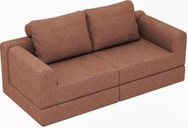 DRIXNO Grindų sofa su miego funkcija, sulankstomas svečių čiužinys, sofa-lova su atminties putomis ir nugaros atrama, daugiafunkcinė miegamoji kėdė svetainei, miegamajam ar mažoms erdvėms, ruda