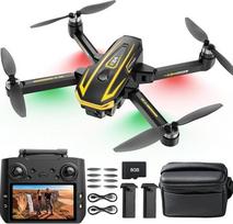 Dronas su 4K kamera suaugusiems, 4,5 colio HD ekranas, FPV RC dronas, bešepetis variklis, 2 baterijos, pozicionavimas pagal optinį srautą, „Headless“ režimas, skirtas pradedantiesiems ir vaikams, žaislinės dovanos berniukams, C0