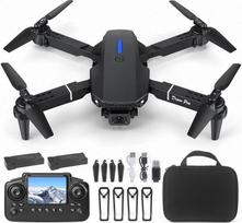 Dronas su HD 4K kamera, nuotoliniu būdu valdomas sulankstomas FPV dronas su „Wi-Fi“ tiesiogine transliacija, skirtas vaikams ir pradedantiesiems, 2 baterijos, ilgas skrydžio laikas, „Headless“ režimas, trajektorinis skrydis, kliūčių išvengimas, paleidimas