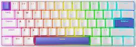 DrunkDeer G60 Rapid Trigger mechaninė žaidimų klaviatūra, TKL magnetinis jungiklis, RGB PBT klavišų dangteliai, kompaktiška, 60 % išdėstymas, 61 klavišas, USB laidinė, balta