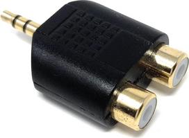 DRUT 1 x 3,5 mm stereo ausinių kištukas su dvigubu „Cinch“ mono skirstytuvu arba sujungikliu, garso adapteris, auksinis/juodas