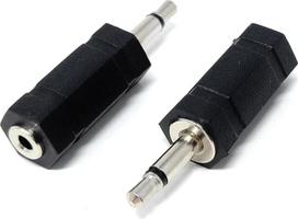 DRUT 2 vnt. 3,5 mm monofoninio lizdo kištukas į 2,5 mm monofoninio lizdo moterišką garso kabelio adapterį, juodas