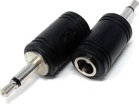 DRUT, 2 vnt., 5,5 mm x 2,1 mm DC moteriškos jungties į 3,5 mm mono kištuką, DC kištuko kabelio keitiklis-adapteris, juodos spalvos