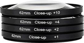 DSLR fotoaparatų artimosios fotografijos makro objektyvų filtrų rinkinys (+1, +2, +4, +10 didinimas) su laikymo maišeliu, skirtas „Canon“, „Nikon“, „Sony“ ir „Pentax“ DSLR bei beveidrodžiams fotoaparatams