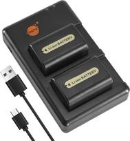 DSTE 2 vnt. „Sony NP-FH50“ (1200 mAh/7,4 V) akumuliatorių įkroviklio rinkinys, skirtas „Sony“ DSLR-A230, DSLR-A290, DSLR-A330, DSLR-A380, DSLR-A390,„DSC-HX1“, „DSC-HX100V“, „DSC-HX200V“, „HDR-TG5V“, „HDR-TG1E“, „HDR-TG3“, „HDR-TG5“, „HDR-TG7“ fotoaparatam