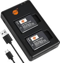 DSTE 2PCS Nikon EN-EL19 (1300mAh/3.7V) baterijos įkroviklio rinkinys, skirtas Nikon Coolpix S100,S2500,S2600,S2700,S2750,S3100,S3200,S3400,S3500,S4100,S4150,S4200,S4300,S4400,S5200,S6400,S6500,S6600 skaitmeniniam fotoaparatui