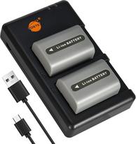 DSTE 2PCS NP-FP50 (1100mAh/7.4V) baterijos baterija suderinama su Sony NP-FP30, NP-FP60, NP-FP70, NP-FP71, DCR-30, DCR-DVD105, DCR-DVD202E, DCR-DVD203E, DCR-DVD205E, DCR-DVD305