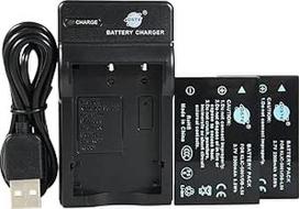 DSTE KLIC-5001 ličio jonų akumuliatorius (2 vnt.) ir mikro USB įkroviklis, skirti "Kodak EasyShare Z760 DX6490 Z760 P880 Z730 Z7590