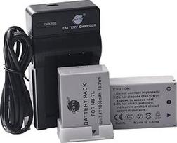 DSTE NB-7L ličio jonų akumuliatorius (2 pakuotės) ir mikro USB įkroviklis, skirtas "Canon PowerShot G10 G11 G12 SX30