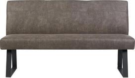 DUBI Möbel Joyce 160 cm suolas su spyruokliniu paminkštinimu - modernus Taupe valgomojo suolas - minkštas virtuvės suolas su 15 cm paminkštinimu ir metalinėmis kojomis, juodas