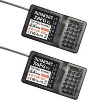 DUMBORC X6FG (su įmontuotu giroskopu) 6 kanalų 2,4 GHz RC imtuvas, 2 vnt. rinkinys | DUMBORC X6, X4, X5 siųstuvams, RC automobiliams, laivams, tankams, driftavimo automobiliams