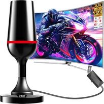DVB-T/DVB-T2 antena, HDTV vidaus antena televizoriui, 360° signalo priėmimas, su stiprintuvu ir magnetiniu pagrindu, 3 metrų kabelis, palaiko 4K/1080P - Visiems televizoriams DAB/UHF/VHF | 420 km priėmimo nuotolis, 360° visapusiškas priėmimas, magnetinis