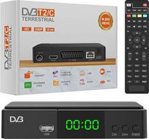 DVB-T2 dekoderis, skaitmeninis antžeminės televizijos imtuvas, HDMI TV raktas, HD 1080p, H.265 HEVC, 10 bitų, palaiko USB, „Wi-Fi“, multimedijos PVR ir visų nemokamų TV kanalų priėmimą [universali „2-in-1“ nuotolinio valdymo pultas]