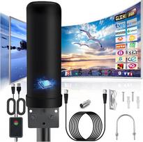 DVB-T2 antena, IP66 Minenfest 360° Empfang Zimmerantenne DVB-T mit Verstärker und 13 Meter Kabel für Innen Außen Digitales Fernseher 4K 1080P TV-Geräte