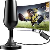 DVBT2 antena, DVBT2 antena su stiprintuvu (vidaus), DVBT antena 4K UHD Full HD, vidaus antena televizoriui, 360° signalo priėmimas iki 600 km, nemokamas siųstuvas