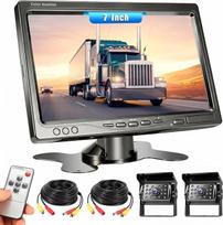 Dviguba galinio vaizdo kamera su 7 colių HD monitoriumi, IP68 apsauga ir naktinio matymo funkcija | Dviguba galinio vaizdo kamera su 7 colių HD spalvotu monitoriumi, IP68 apsauga ir naktinio matymo funkcija, skirta autobusams, sunkvežimiams ir kemperiams