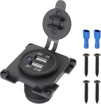 Dvigubas USB įkroviklio lizdas Dvigubas prievadas 5V 1A/2.1A greitas įkrovimas telefonui, planšetiniam kompiuteriui, GPS 12V transporto priemonei, motociklui, kemperiui, kemperiui, karavanui, valčiai, jachtai