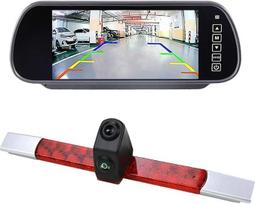 Dvigubo objektyvo galinio vaizdo kamera, dviguba atbulinės eigos kamera, stabdžių žibintų atbulinės eigos kamera + 7 colių TFT LCD ekranas, automobilinis galinio vaizdo veidrodis, skirtas „Fiat Ducato“ modeliams nuo 2024 m. / „Hella 2DA 343 106-201“, univ