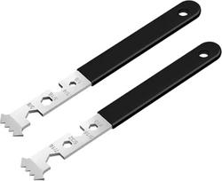 Dvigubos kabės šešiakampis raktas, grindinio akmenų kėlimo įrankis sodo remontui, ergonomiška metalinė rankena su smulkiu dantelių raštu, 2 vnt.